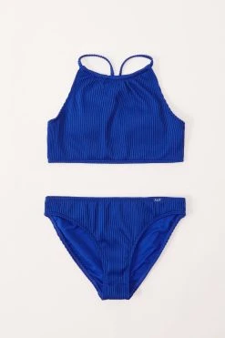 Abercrombie & Fitch Blue High Neck Two Piece Bikini Set