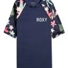 Roxy Vacay For Life Printed Black Rashvest -Angel & Rocket Shop 152992s