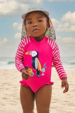 Jojo Maman Bebe JoJo Maman Bébé Girls Toucan Long Sleeved Swimsuit -Angel & Rocket Shop 178508s2