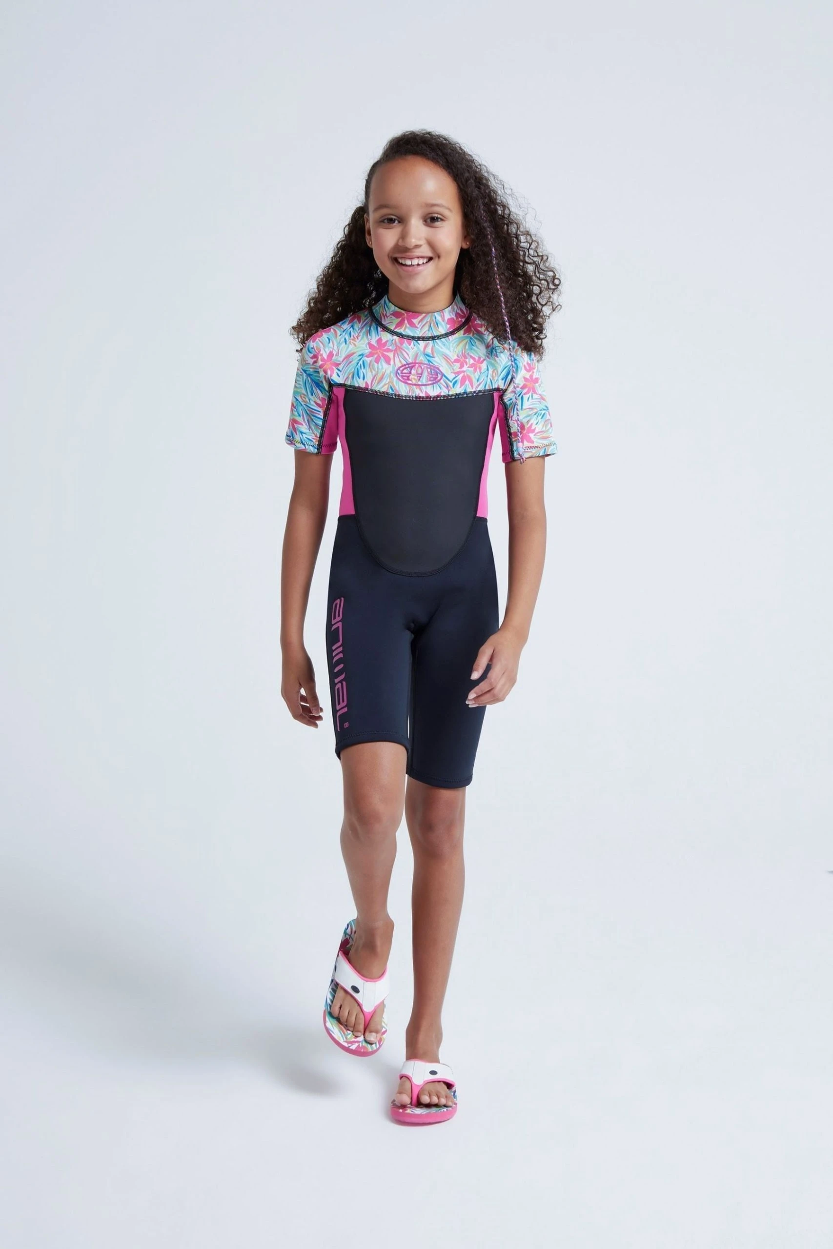 Animal Kids Pink Waves Printed Shorty Wetsuit 6 Animal Kids Pink Waves Printed Shorty Wetsuit - Image 4