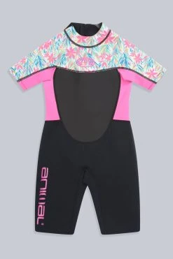 Animal Kids Pink Waves Printed Shorty Wetsuit 14 Animal Kids Pink Waves Printed Shorty Wetsuit -Angel & Rocket Shop 187157s5