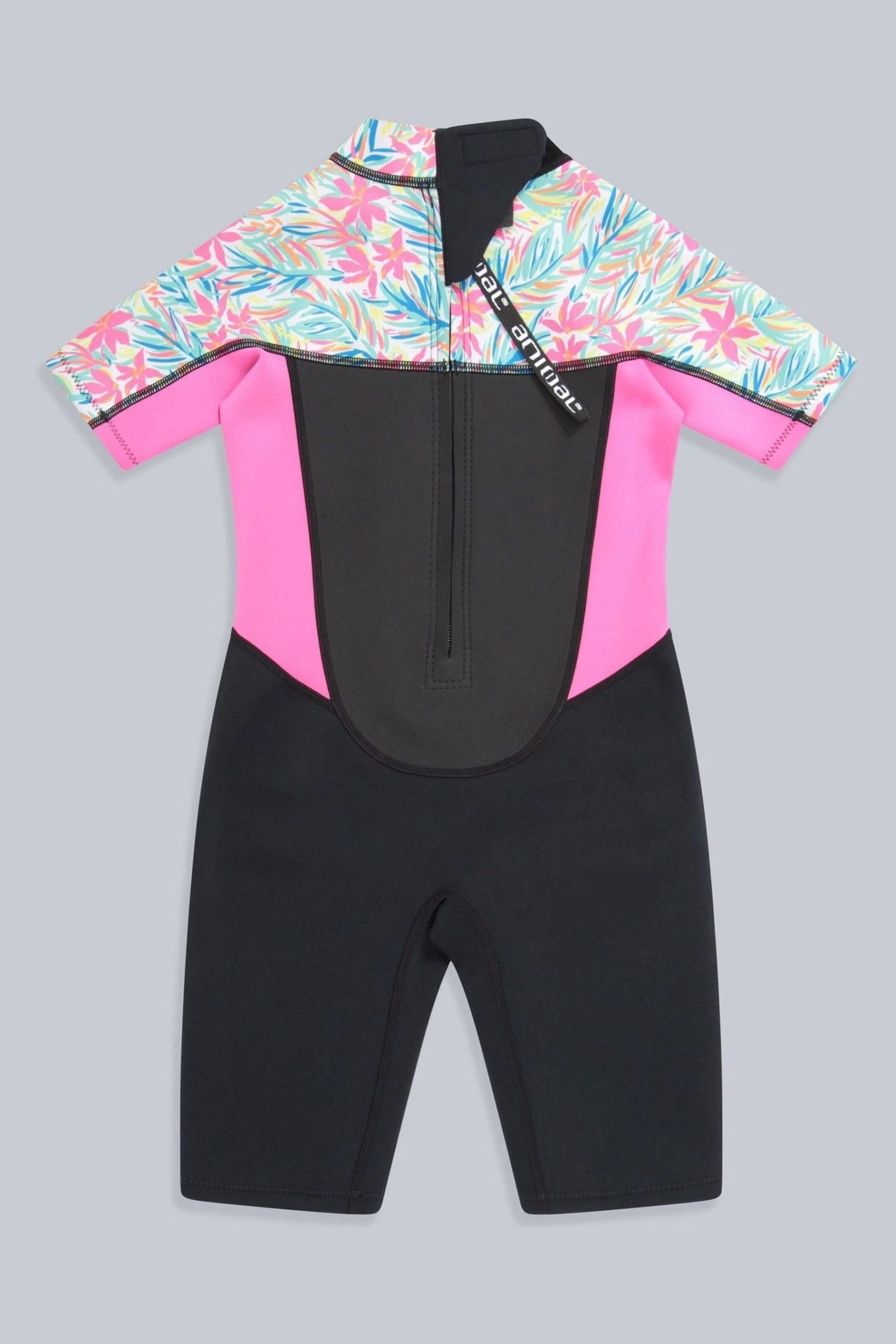 Animal Kids Pink Waves Printed Shorty Wetsuit 8 Animal Kids Pink Waves Printed Shorty Wetsuit - Image 6