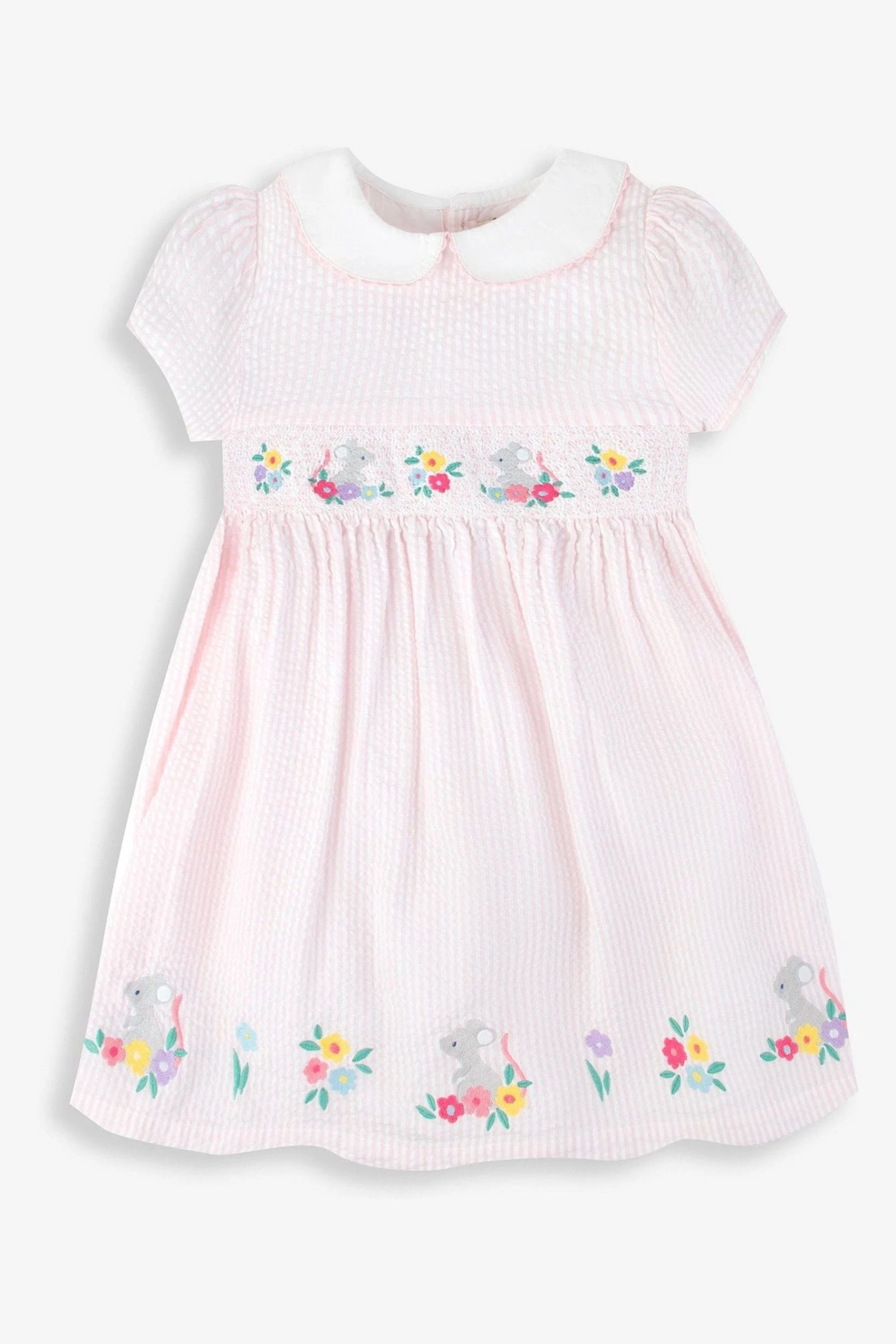 Jojo Maman Bebe JoJo Maman Bébé Mouse Embroidered Smocked Dress 3 Jojo Maman Bebe JoJo Maman Bébé Mouse Embroidered Smocked Dress