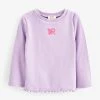 River Island Girls Purple Lettuce Edge Top