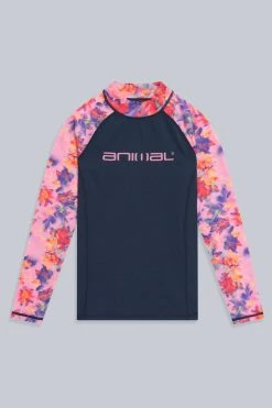 Animal Kids Pink Carly Recycled Printed Rash Vest