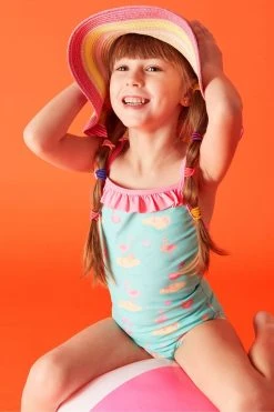 Angels By Accessorize Green Flamingo Print Swimsuit