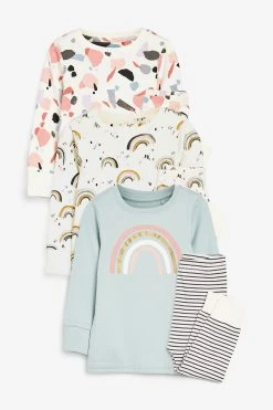 Next Monochrome 3 Pack Rainbow Pyjamas (12mths-6yrs)