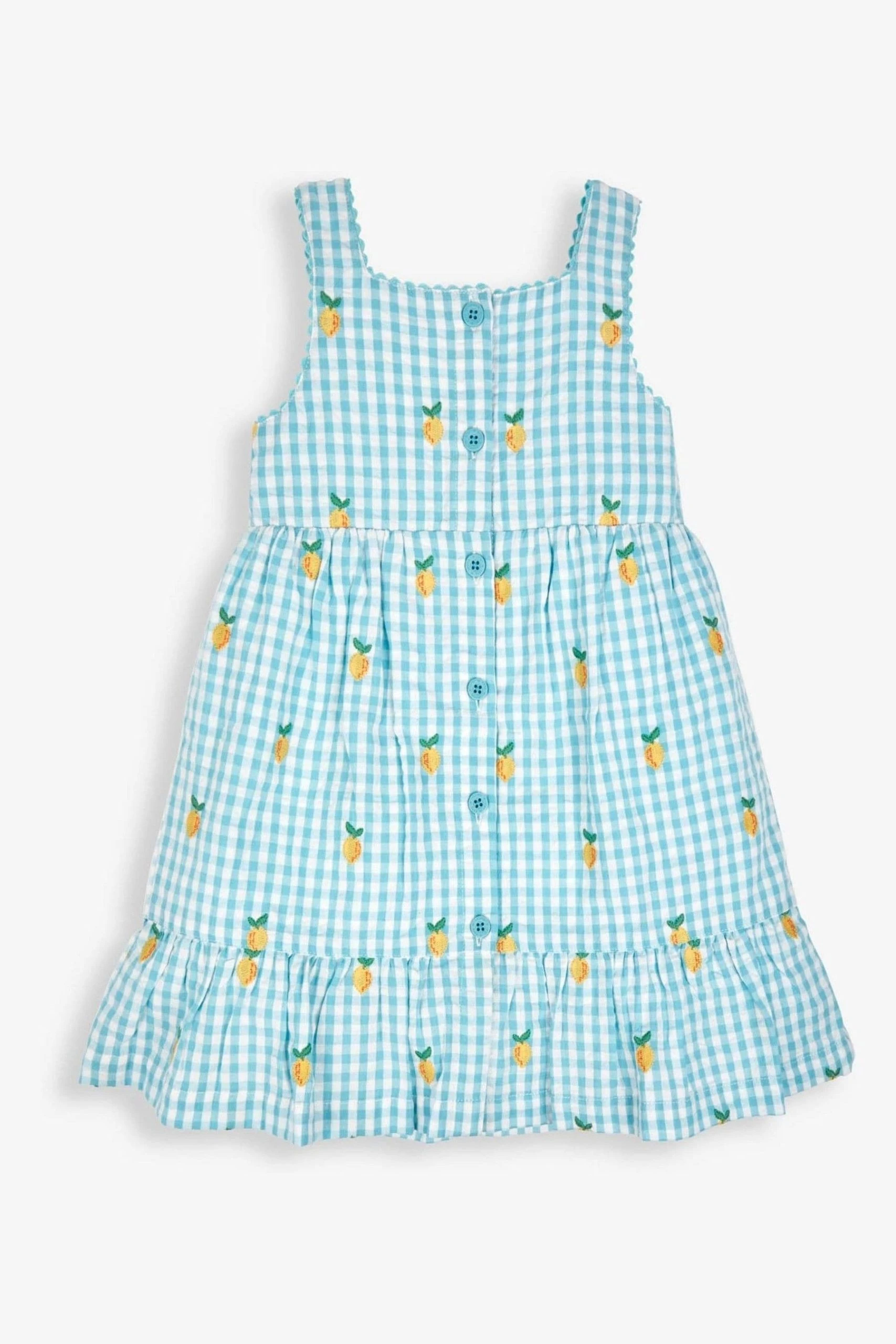 Jojo Maman Bebe JoJo Maman Bébé Gingham Lemon Embroidered Frill Dress 3 Jojo Maman Bebe JoJo Maman Bébé Gingham Lemon Embroidered Frill Dress