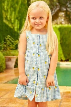 Jojo Maman Bebe JoJo Maman Bébé Gingham Lemon Embroidered Frill Dress 9 Jojo Maman Bebe JoJo Maman Bébé Gingham Lemon Embroidered Frill Dress -Angel & Rocket Shop 305173s3