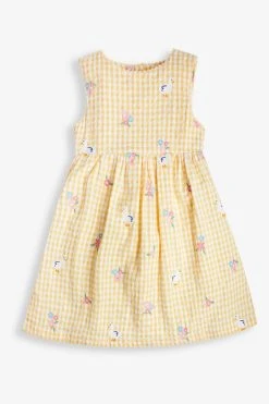 Jojo Maman Bebe JoJo Maman Bébé Gingham Duck Floral Embroidered Dress
