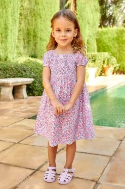 Jojo Maman Bebe JoJo Maman Bébé Butterfly Ditsy Print Smocked Dress -Angel & Rocket Shop 343267s3