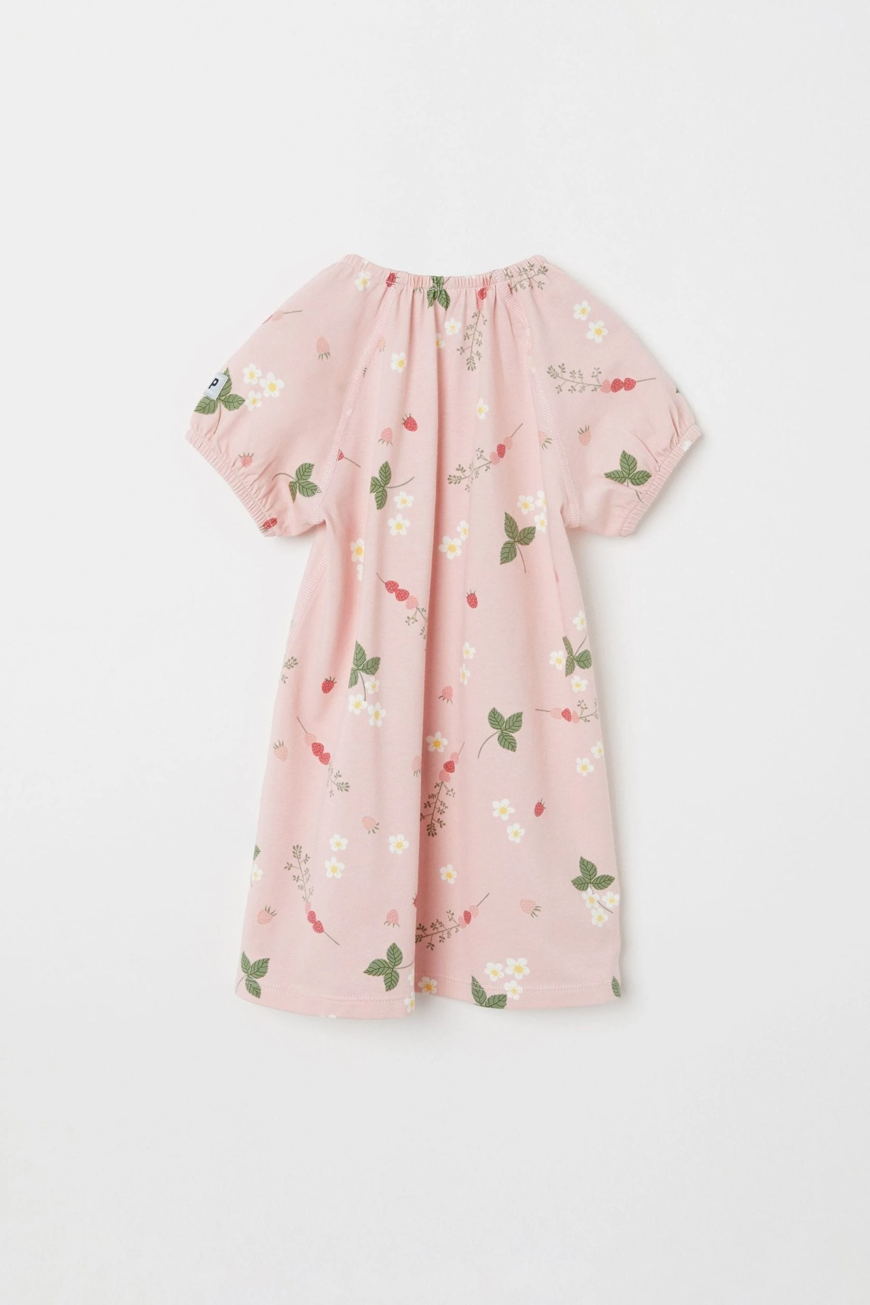 Polarn O. Pyret Pink Organic Cotton Strawberry Print Dress 3 Polarn O. Pyret Pink Organic Cotton Strawberry Print Dress