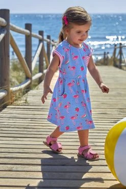 Jojo Maman Bebe JoJo Maman Bébé Flamingo Print Drop Shoulder Dress -Angel & Rocket Shop 426323s4