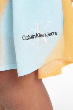 Calvin Klein Jeans Girls Orange Woven Print Dress -Angel & Rocket Shop 438561s3