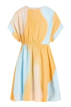 Calvin Klein Jeans Girls Orange Woven Print Dress -Angel & Rocket Shop 438561s4