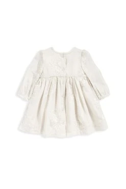 Mamas & Papas Cream Long Sleeve Embroidered Dress -Angel & Rocket Shop 448468s6