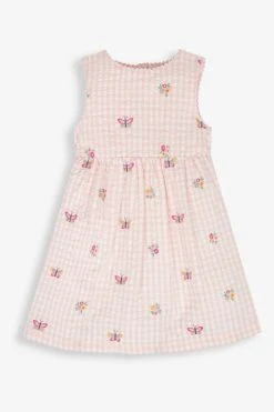 Jojo Maman Bebe JoJo Maman Bébé Gingham Butterfly Embroidered Dress