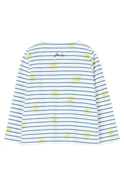 Joules Harbour Luxe White Long Sleeve Stripe & Printed T-Shirt 2-12 Years -Angel & Rocket Shop 556401s2