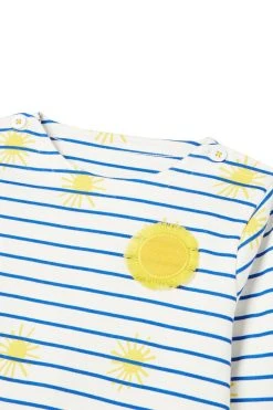 Joules Harbour Luxe White Long Sleeve Stripe & Printed T-Shirt 2-12 Years -Angel & Rocket Shop 556401s5