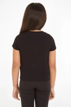 Calvin Klein Jeans Girls Rib Black T-Shirt -Angel & Rocket Shop 590497s2