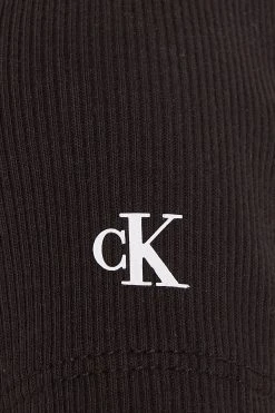 Calvin Klein Jeans Girls Rib Black T-Shirt -Angel & Rocket Shop 590497s6