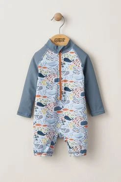 Mamas & Papas Blue Whale Print Long Sleeve Rashsuit