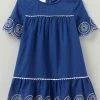 Crew Clothing Company Blue Cotton A-Line Dress 2 Crew Clothing Company Blue Cotton A-Line Dress -Angel & Rocket Shop 662148s