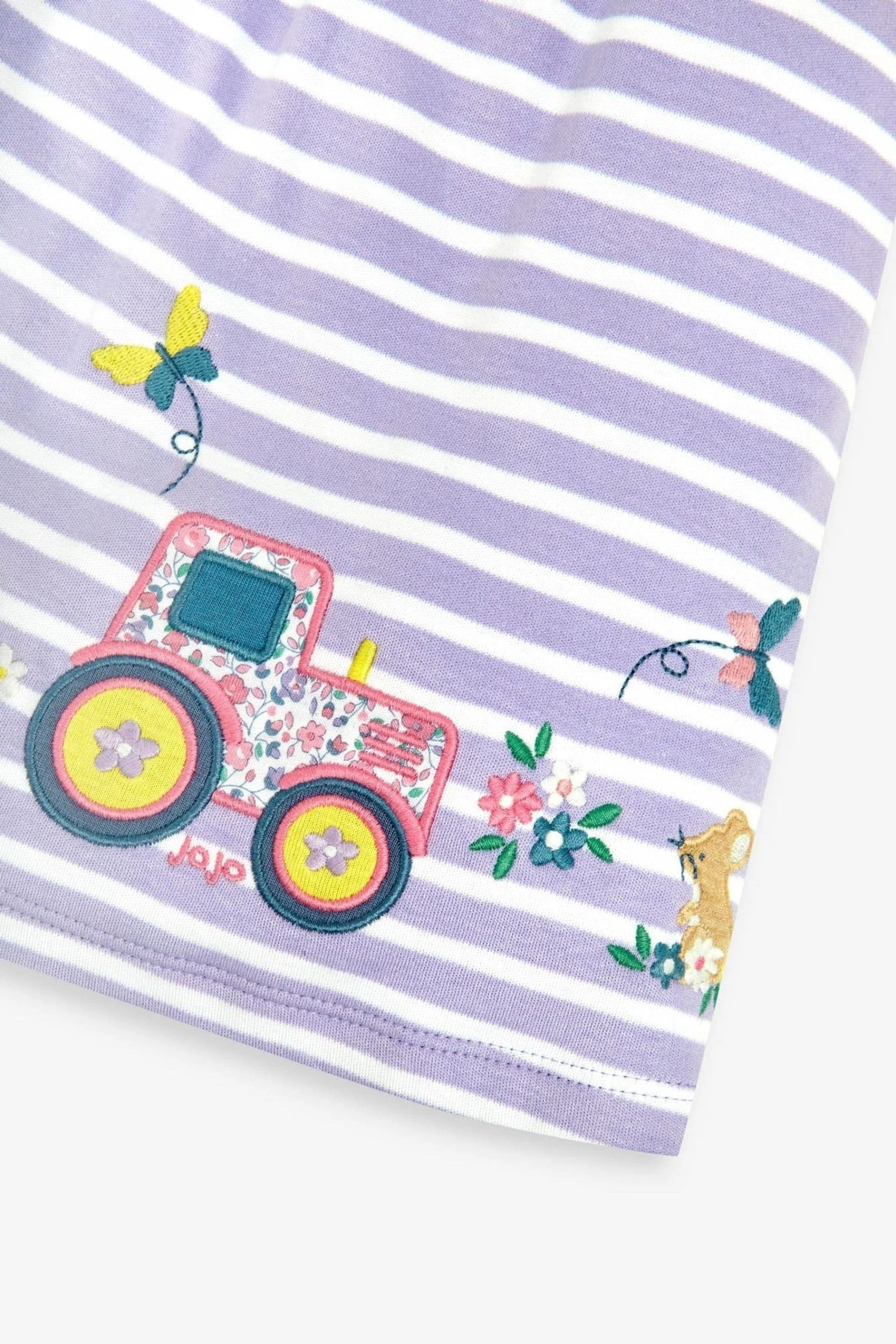 Jojo Maman Bebe JoJo Maman Bébé Stripe Tractor Appliqué Dress 5 Jojo Maman Bebe JoJo Maman Bébé Stripe Tractor Appliqué Dress - Image 3