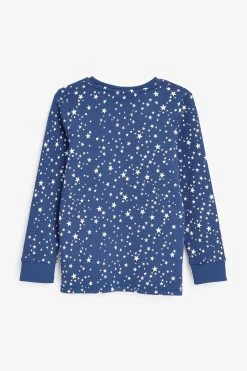 Next Navy/White 3 Pack Star/Stripe Snuggle Pyjamas (12mths-16yrs) -Angel & Rocket Shop 720817s3