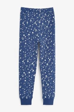 Next Navy/White 3 Pack Star/Stripe Snuggle Pyjamas (12mths-16yrs) -Angel & Rocket Shop 720817s4