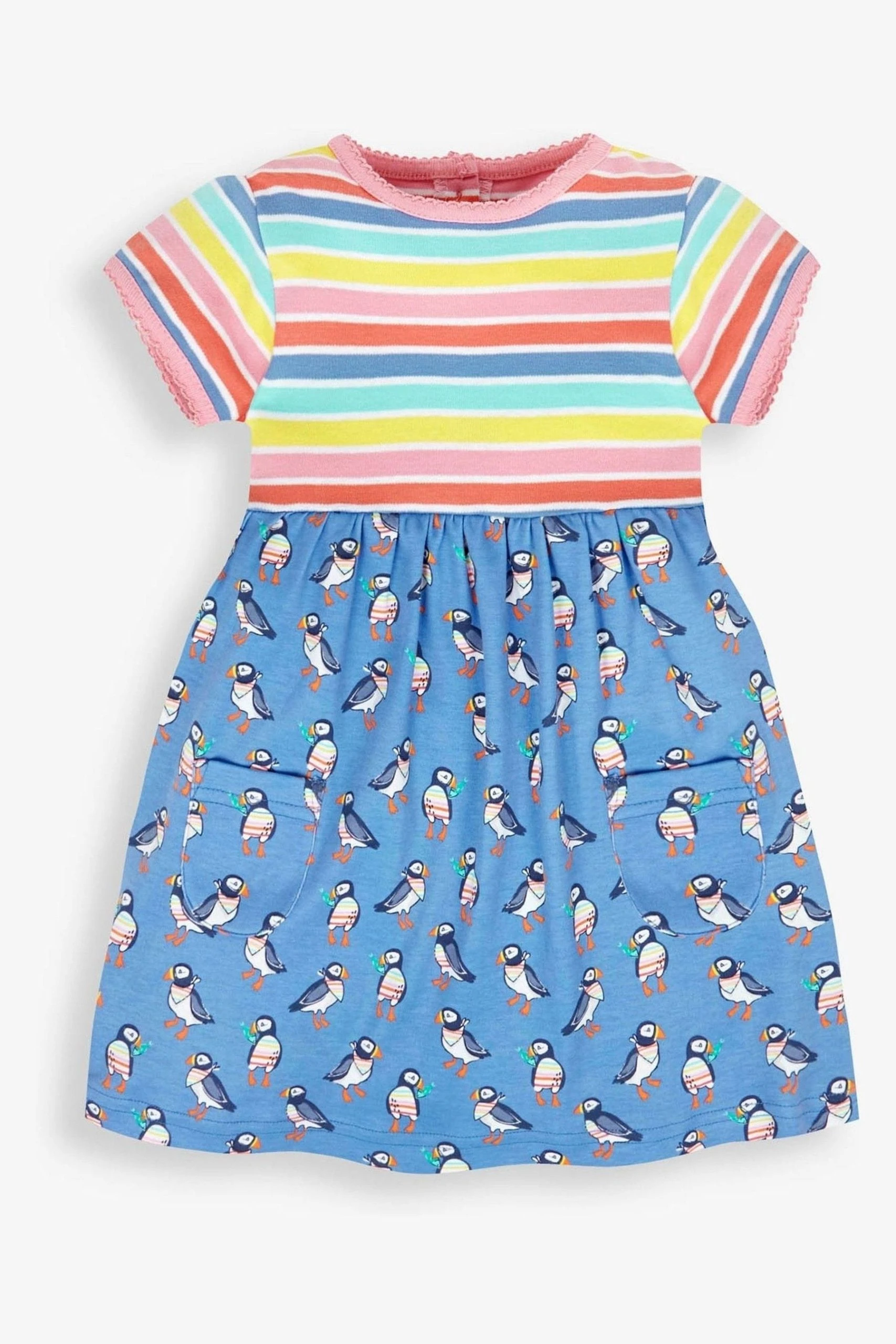 Jojo Maman Bebe JoJo Maman Bébé Multi Coloured Stripe & Puffin Print With Pet In Pocket Combo Dress 3 Jojo Maman Bebe JoJo Maman Bébé Multi Coloured Stripe & Puffin Print With Pet In Pocket Combo Dress