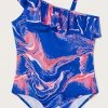 Monsoon Blue Marble Print Frill Swimsuit 2 Monsoon Blue Marble Print Frill Swimsuit -Angel & Rocket Shop 743609s