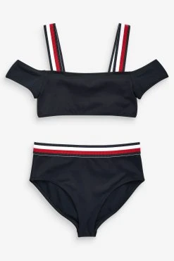 Tommy Hilfiger Blue Crop Top Bikini Set