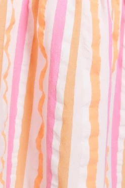 River Island Orange Stripe Ruffle Dress -Angel & Rocket Shop 758717s4