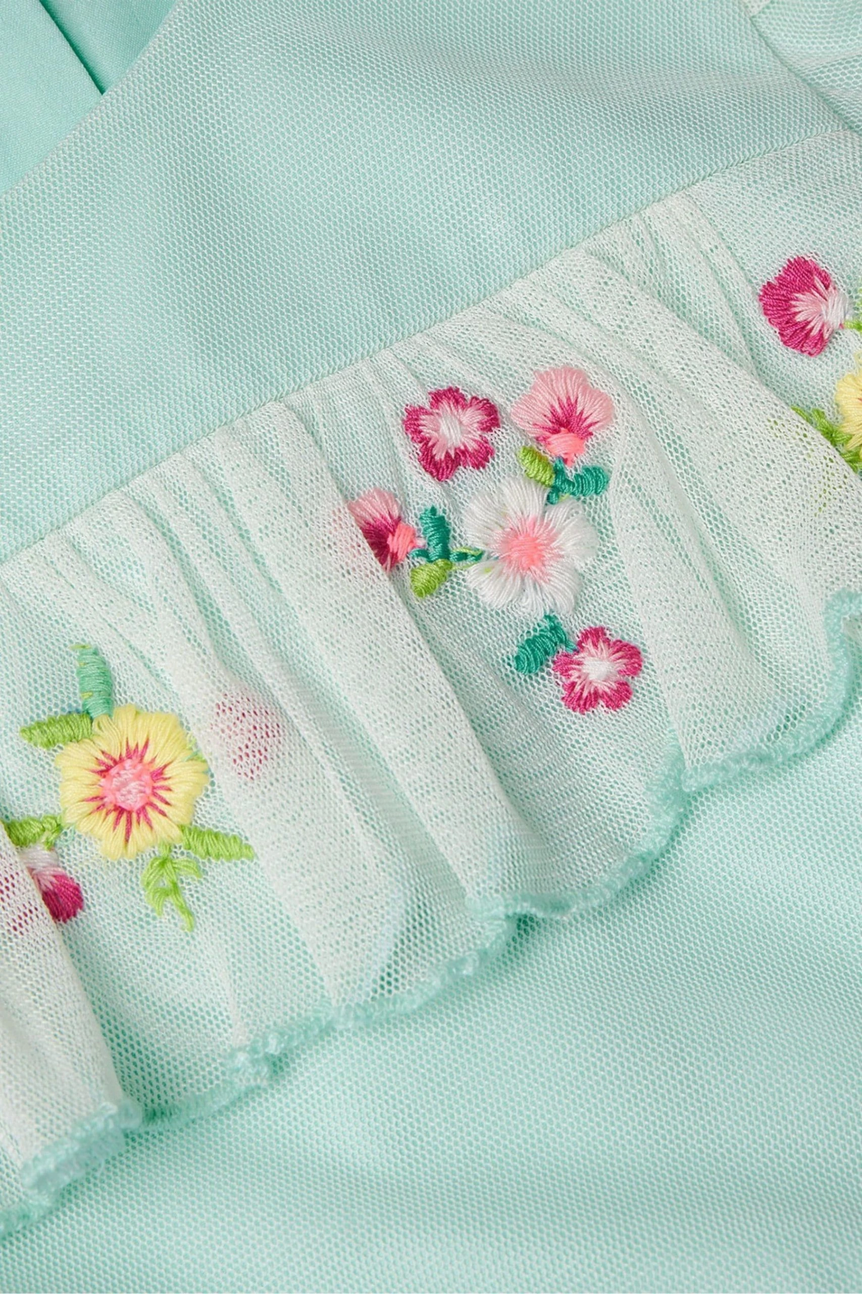 Monsoon Blue Embroidered Scallop Frill Dress 5 Monsoon Blue Embroidered Scallop Frill Dress - Image 3