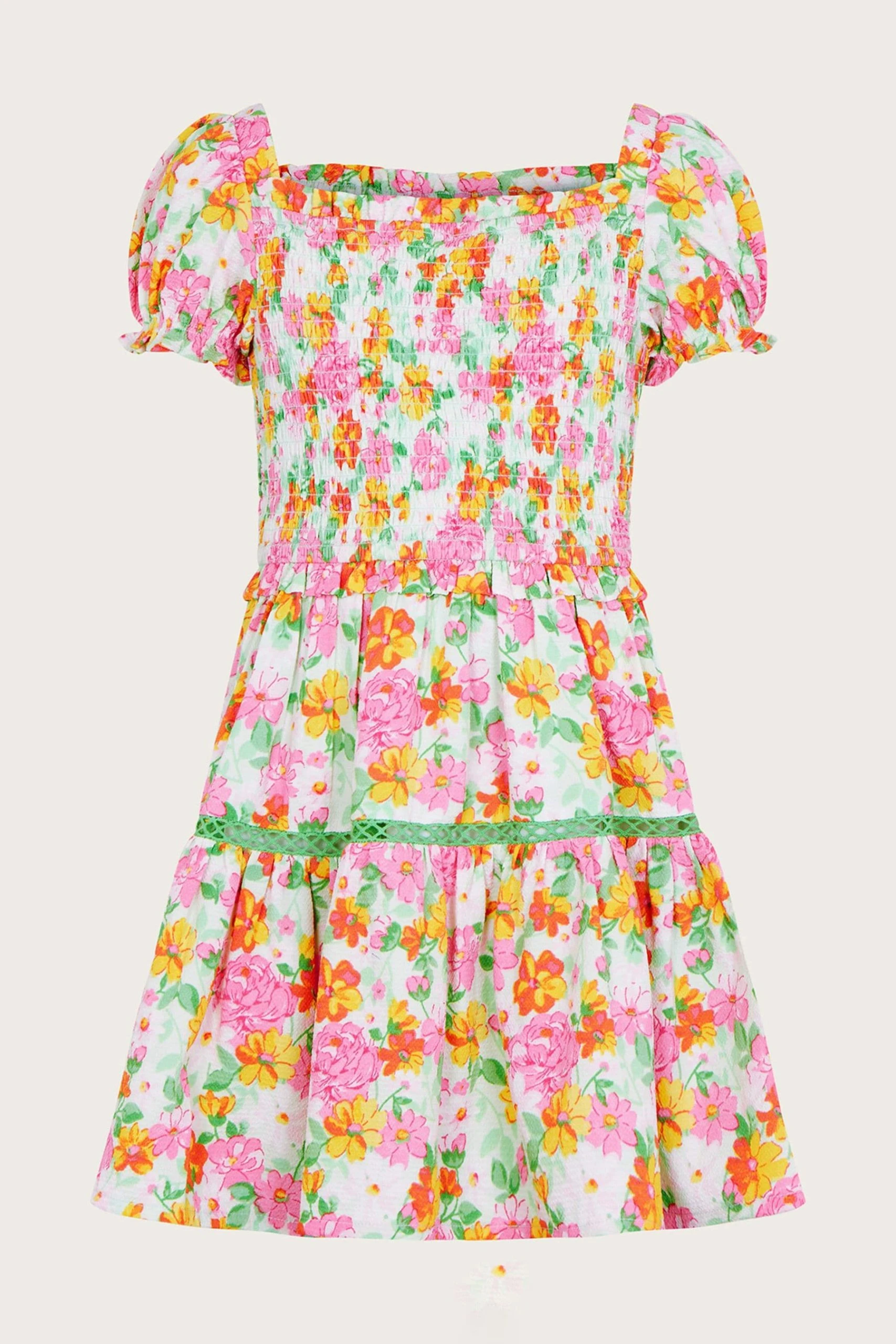 Monsoon Green Ditsy Shirred Dress 3 Monsoon Green Ditsy Shirred Dress