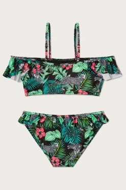 Monsoon Black Palm Print Frill Bikini Set 6 Monsoon Black Palm Print Frill Bikini Set -Angel & Rocket Shop 940159s2