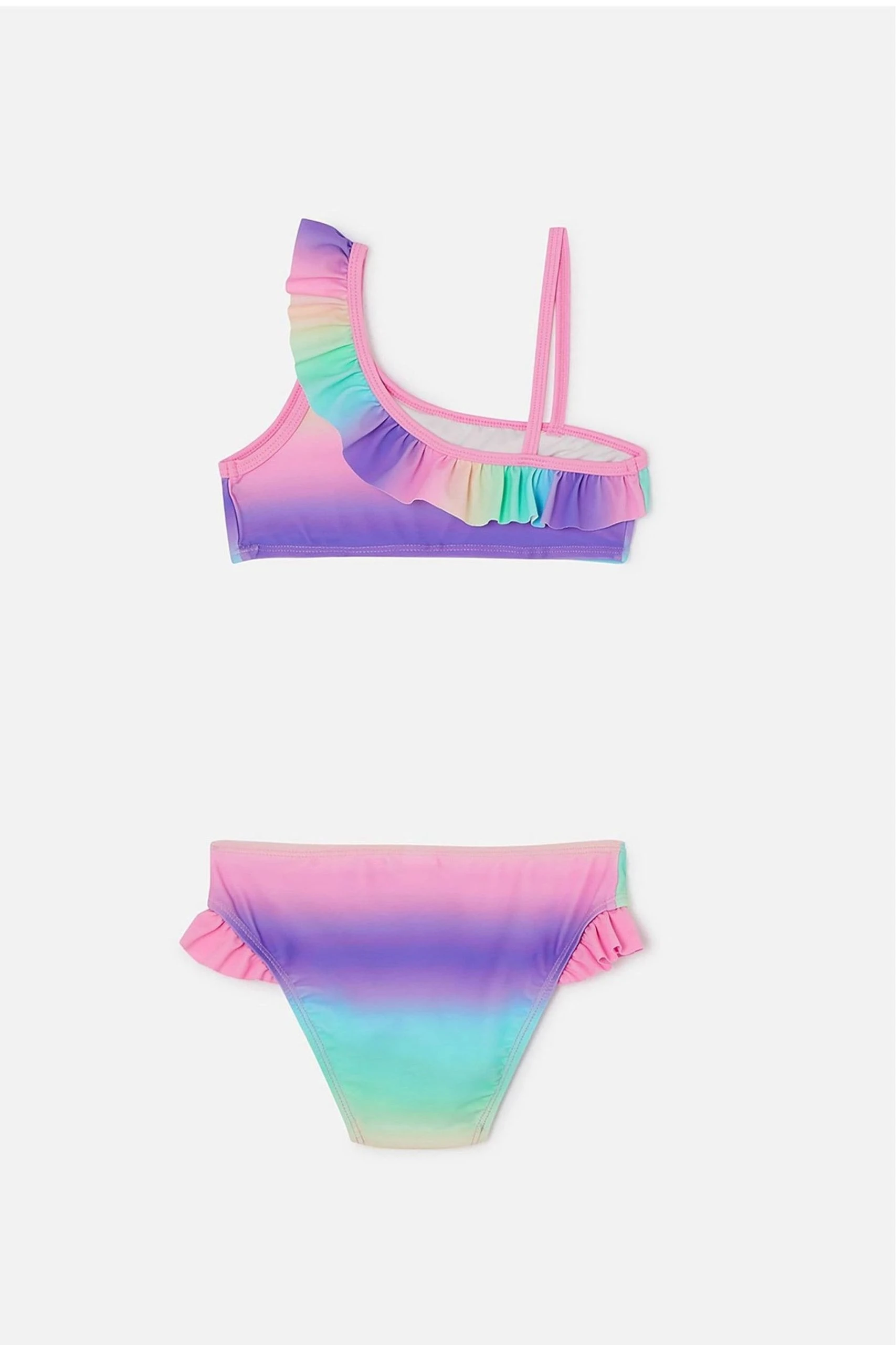 Angels By Accessorize Girls Ombre Frill Purple Bikini Set 4 Angels By Accessorize Girls Ombre Frill Purple Bikini Set - Image 2