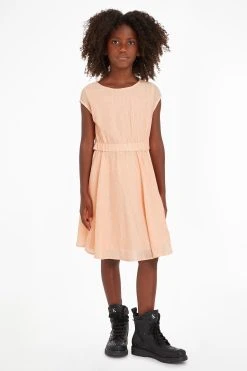 Calvin Klein Jeans Girls Crinkle Flare Fit Dress