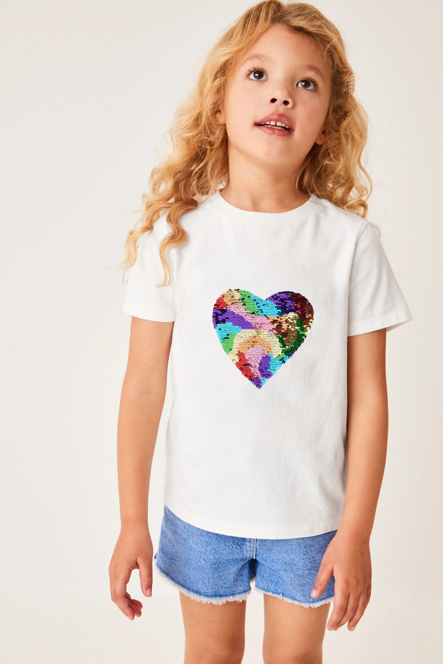 Next Short Sleeve Sequin T-Shirt (3-16yrs) 4 Next Short Sleeve Sequin T-Shirt (3-16yrs) - Image 2