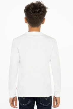 Levi's® White Batwing Logo Long Sleeve T-Shirt -Angel & Rocket Shop 991 619s2