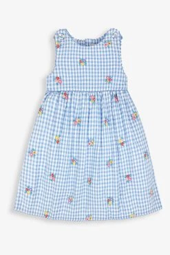Jojo Maman Bebe JoJo Maman Bébé Gingham Floral Embroidered Dress