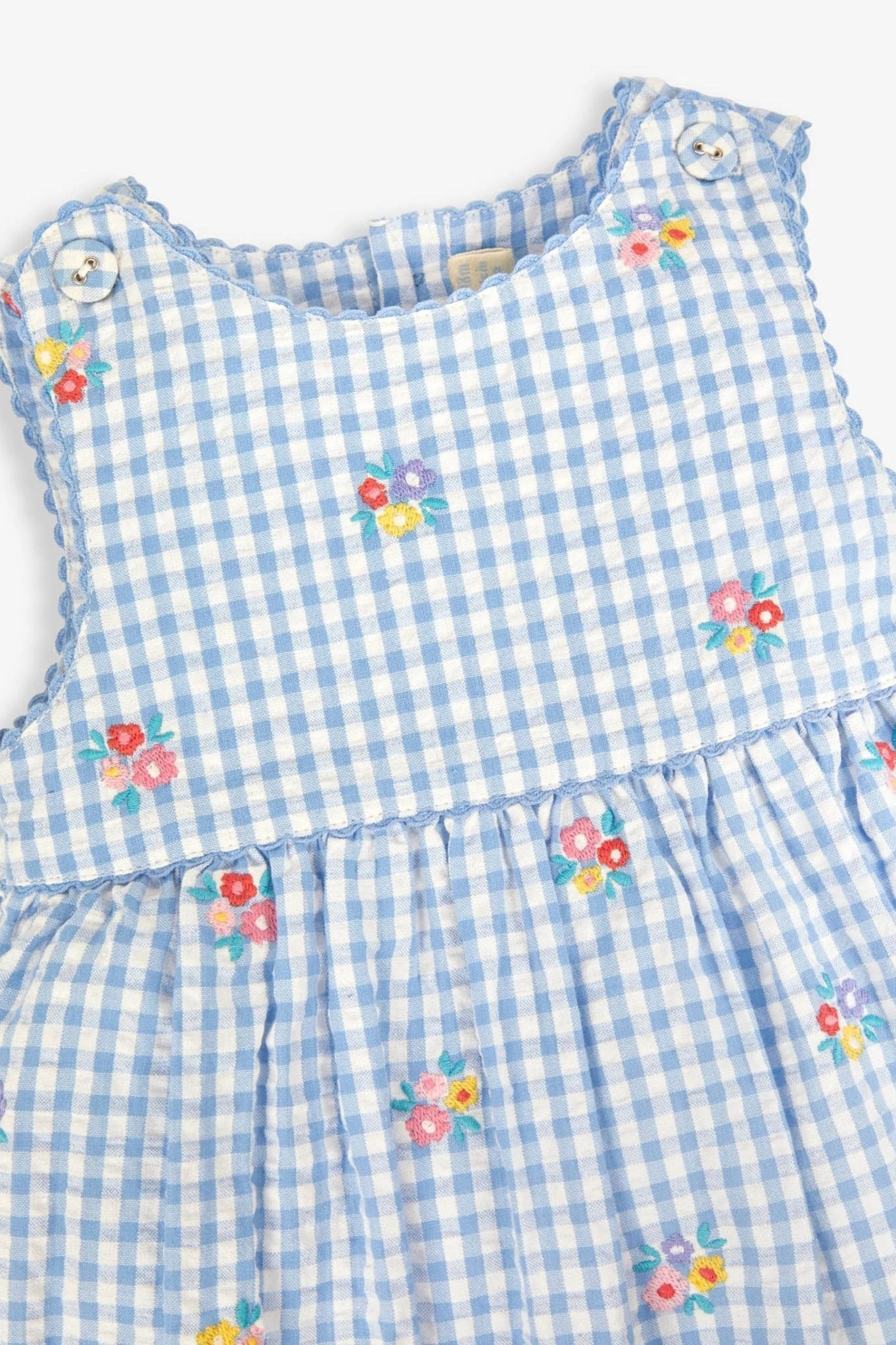 Jojo Maman Bebe JoJo Maman Bébé Gingham Floral Embroidered Dress 4 Jojo Maman Bebe JoJo Maman Bébé Gingham Floral Embroidered Dress - Image 2
