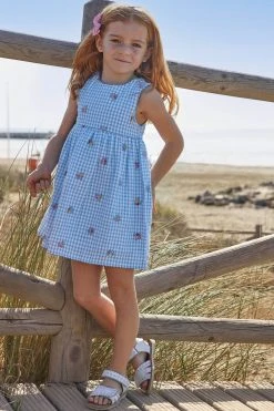 Jojo Maman Bebe JoJo Maman Bébé Gingham Floral Embroidered Dress 9 Jojo Maman Bebe JoJo Maman Bébé Gingham Floral Embroidered Dress -Angel & Rocket Shop 993747s3