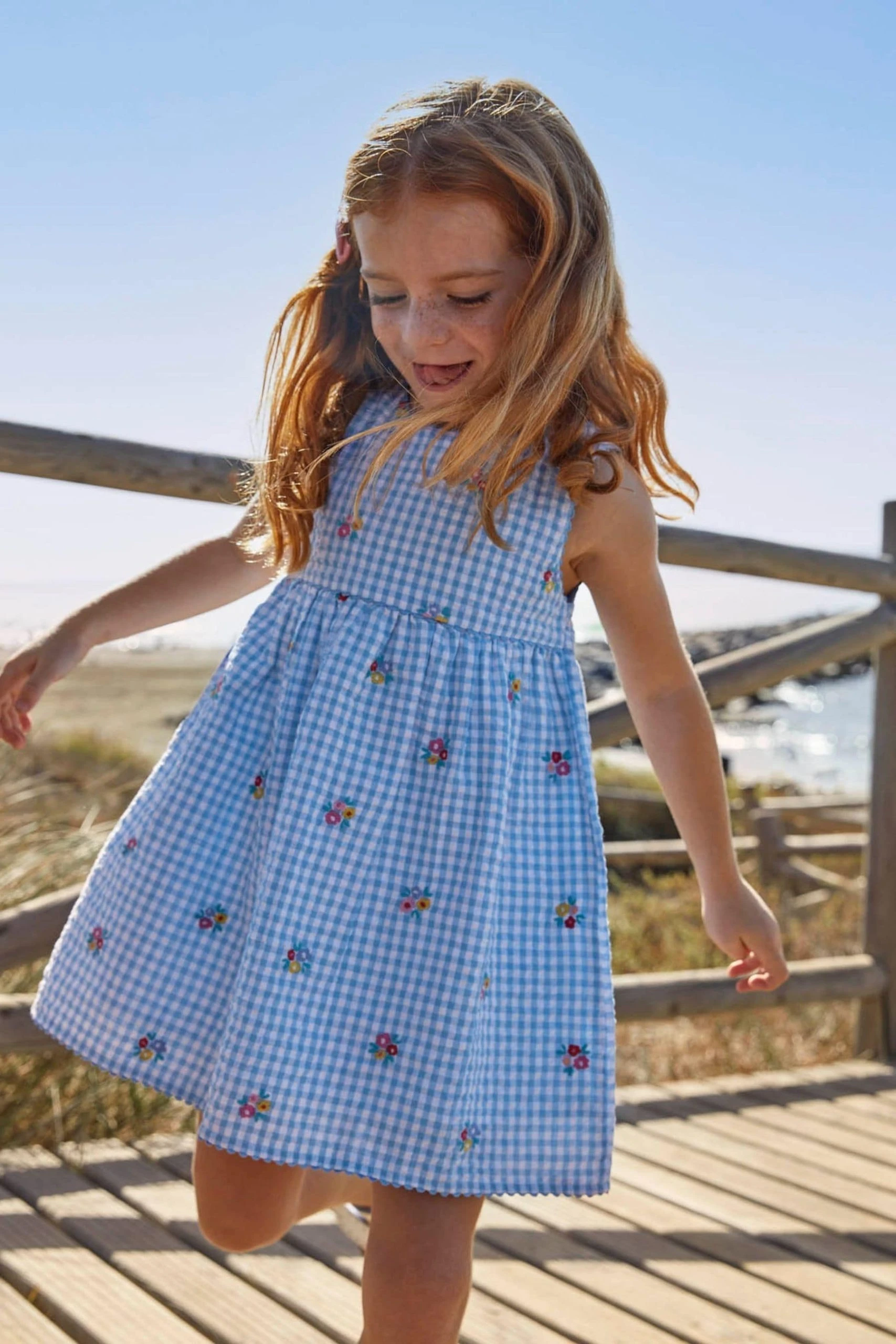 Jojo Maman Bebe JoJo Maman Bébé Gingham Floral Embroidered Dress 6 Jojo Maman Bebe JoJo Maman Bébé Gingham Floral Embroidered Dress - Image 4