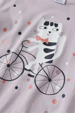 Polarn O. Pyret Polarn O Pyret Purple Organic Cotton Cat Print T-Shirt 8 Polarn O. Pyret Polarn O Pyret Purple Organic Cotton Cat Print T-Shirt -Angel & Rocket Shop A05447s2