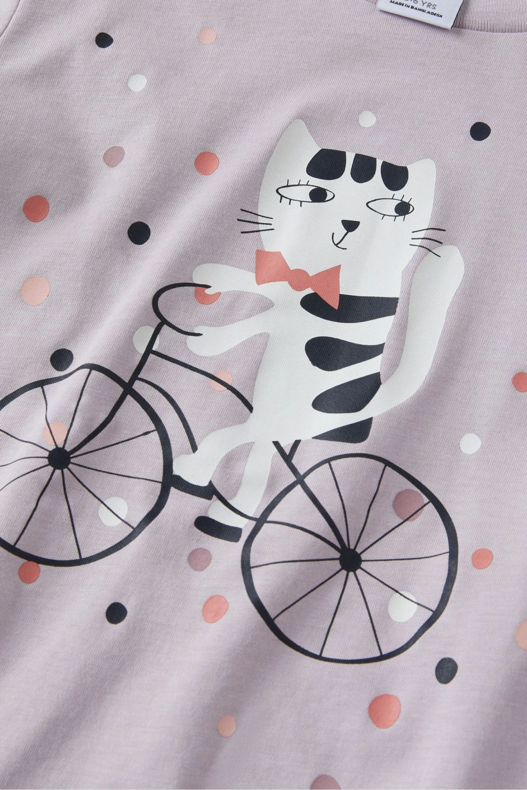 Polarn O. Pyret Polarn O Pyret Purple Organic Cotton Cat Print T-Shirt 4 Polarn O. Pyret Polarn O Pyret Purple Organic Cotton Cat Print T-Shirt - Image 2