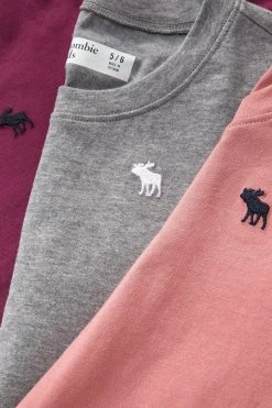 Abercrombie & Fitch Multi Three Pack Long Sleeve T-Shirts -Angel & Rocket Shop A11866s6