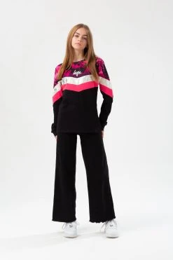 Hype. Girls Chevron Tie Dye Fade Script Longsleeve Black T-Shirt 7 Hype. Girls Chevron Tie Dye Fade Script Longsleeve Black T-Shirt -Angel & Rocket Shop A42317s2