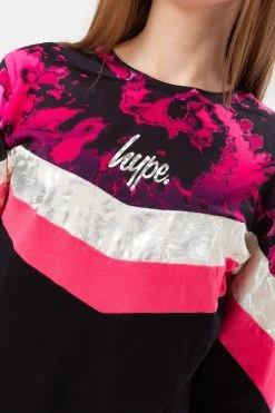 Hype. Girls Chevron Tie Dye Fade Script Longsleeve Black T-Shirt 9 Hype. Girls Chevron Tie Dye Fade Script Longsleeve Black T-Shirt -Angel & Rocket Shop A42317s4
